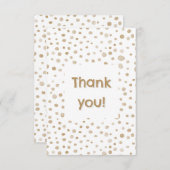 Fawn紙吹雪水色ドットサンキューカード サンキューカード (正面/裏面)