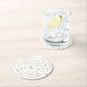 Fawn紙吹雪水色ドット紙コースター ラウンドペーパーコースター (インサイチュ)