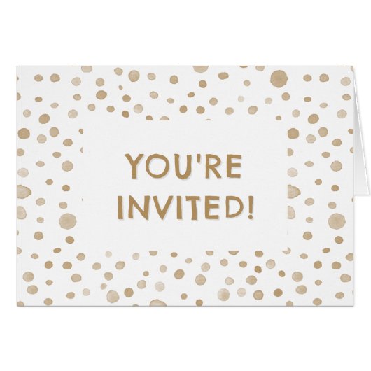 Fawn紙吹雪水色ドット誕生日招待状 (正面横)