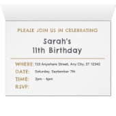 Fawn紙吹雪水色ドット誕生日招待状 (内部横(下))