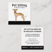 Fawn イタリアン Greyhound Dog - Pet Sisting Services スクエア名刺 (正面/裏面)
