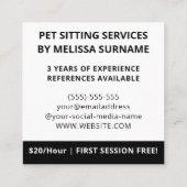 Fawn イタリアン Greyhound Dog - Pet Sisting Services スクエア名刺 (裏面)