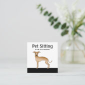 Fawn イタリアン Greyhound Dog - Pet Sisting Services スクエア名刺 (スタンド正面)
