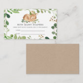 Fawn Baby Shower Guess How Many Nappies  エンクロージャーカード (正面/裏面)
