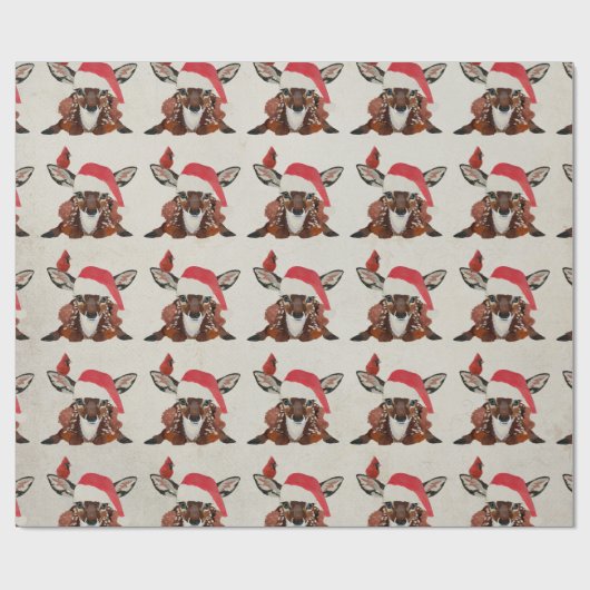 FAWN & CARDINAL CHRISTMAS ラッピングペーパー (フラット)