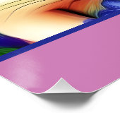 Fawn Chihuahua子犬の花の牧草地パーソナライズされた ポスター (コーナー)