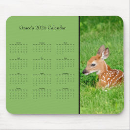 Fawn - Customizable full year 2026 calendar マウスパッド