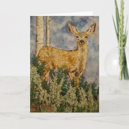 Fawn deer watercolor カード (正面)