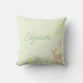 Fawn Floral Girl クッション (正面)