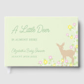 Fawn Floral Girl Baby Shower ゲストブック (正面)