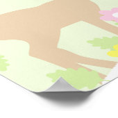 Fawn Floral Girl Baby Shower ポスター (角)