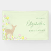 Fawn Floral Girl Baby Shower 横断幕 (横)