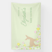 Fawn Floral Girl Baby Shower 横断幕 (縦)