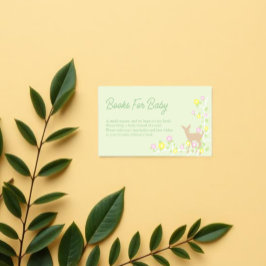 Fawn Floral Girl Baby Shower Books For Baby エンクロージャーカード