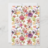 Fawn Flowers Ballowns Baby Girl Shower 招待状 (裏面)