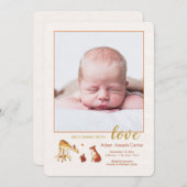 FAWN&Friendsの写真誕生の発表 招待状 (正面/裏面)