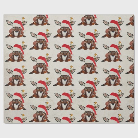 FAWN & GOLDEN BIRD CHRISTMAS ラッピングペーパー (フラット)
