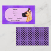 Fawn Great Dane Check名刺 名刺 (正面/裏面)