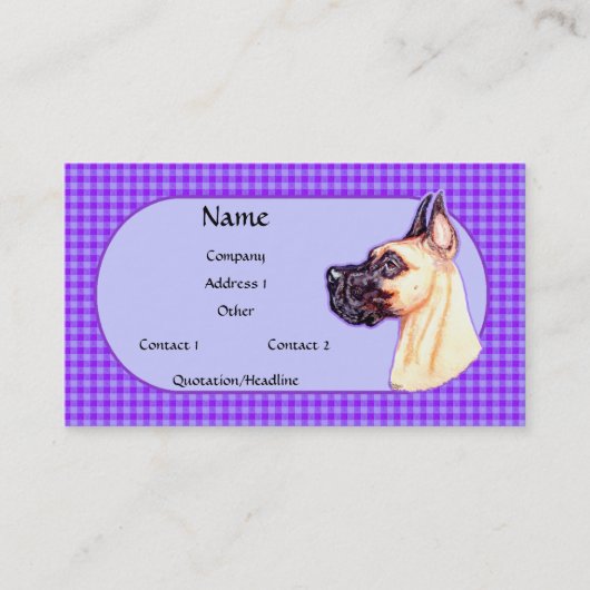 Fawn Great Dane Check名刺 名刺 (正面)