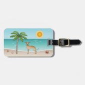 Fawn Greyhoundイタリアンアットトロピカルサマービーチ ラゲッジタグ (正面横)