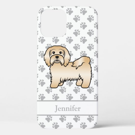 Fawn Havanese Cute Cartoon Dogイラストレーション&名前 Case-Mate iPhoneケース (裏面)