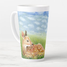 Fawn in the Grassイラストレーション カフェラテマグ