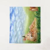 Fawn in the Grassイラストレーション タペストリー (正面)