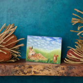 Fawn in the Grassイラストレーション フォトプラーク (側面)