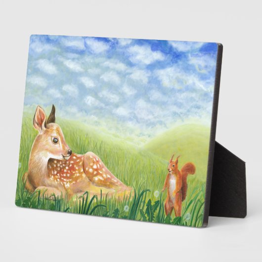 Fawn in the Grassイラストレーション フォトプラーク (側面)