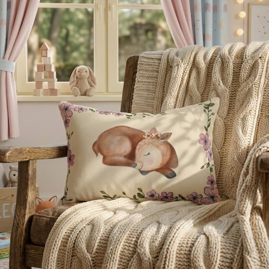 Fawn Print Pillow - Perfect Match for the Blanket アクセントクッション