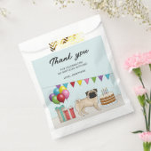 Fawn Pugかわいい漫画の犬の誕生日ありがとう フェイバーバッグ (封をした状態)