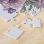 Fawn Pugパーソナライズされた Waterカラーフローラ ジグソーパズル (側面)