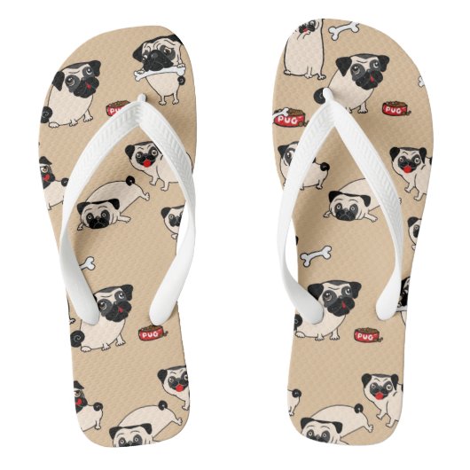 Fawn Pug Doodle Clothing – ビーチウエア ビーチサンダル (フットベッド)