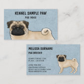 Fawn Pug Mopsマンガド犬犬犬犬犬犬犬犬犬犬飼育者 名刺 (正面/裏面)