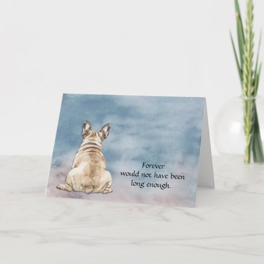 Fawn Tan French Bulldog Sympathy Card シーズンカード (正面)