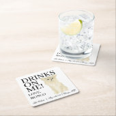 Fawn Tan Long Fold Chihua 結婚's スクエアペーパーコースター (インサイチュ)