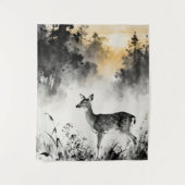 Fawn Tapestry | Misty Forest Art タペストリー (正面)
