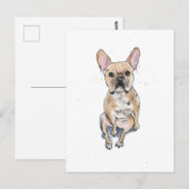Fawon Frenchieブルドッグフランスのキュートおもしろいウォーターコロ ポストカード (正面/裏面)