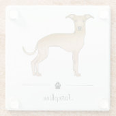 Fawwn Greyhoundイタリアン可愛い犬とカスタム文字 ガラスコースター (裏面)