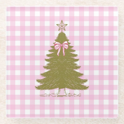 Faye and Lauren Pink Holiday Coaster ガラスコースター (正面)