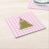 Faye and Lauren Pink Holiday Paper Coaster スクエアペーパーコースター (アングル)
