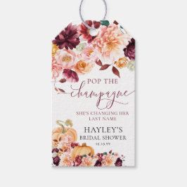 Faye Burgundy Fall Floral Pop The Champagne ギフトタグ