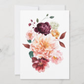 Faye Burgundy Fall In Love Autumn Bridal Shower 招待状 (裏面)