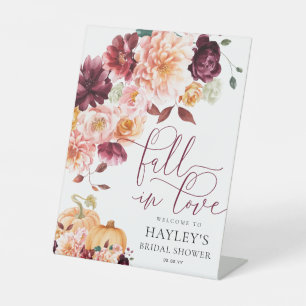 Faye Fall In Love ブライダルシャワーのウェルカムサイン 台座サイン