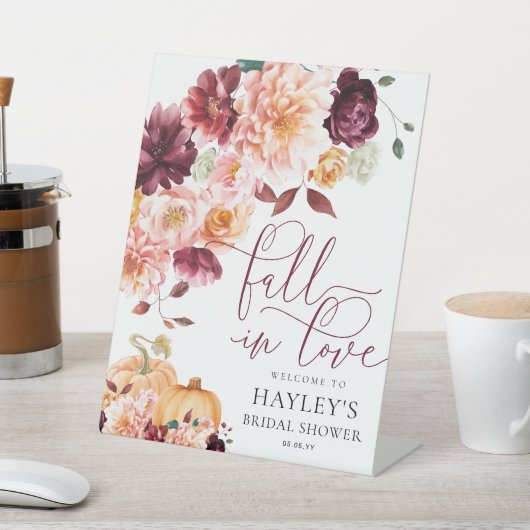 Faye Fall In Love Bridal Shower Welcome Sign 台座サイン (インサイチュ)