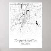 Fayetteville Map - Arkansas - City Map Poster ポスター (正面)