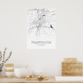 Fayetteville Map - Arkansas - City Map Poster ポスター (キッチン)