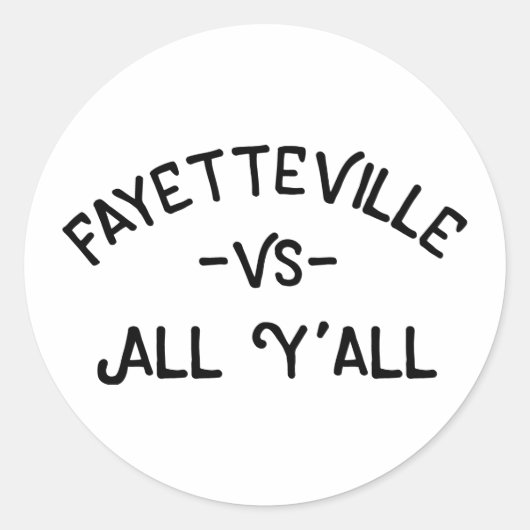 Fayetteville VS All Yall, Arkansas ラウンドシール (正面)