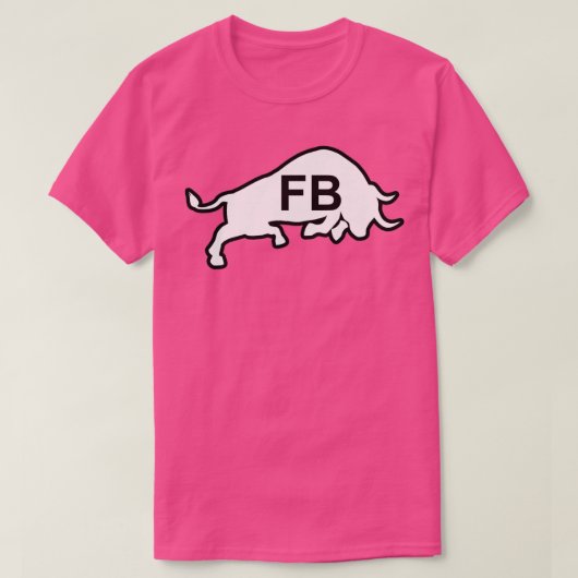 FBブルブラックアンパンプホワイト Tシャツ (デザイン正面)