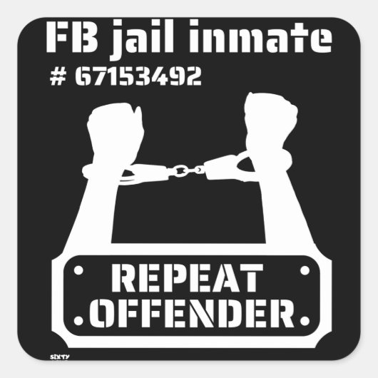 「FB JAIL」刑務所おもしろい収容者 スクエアシール (正面)